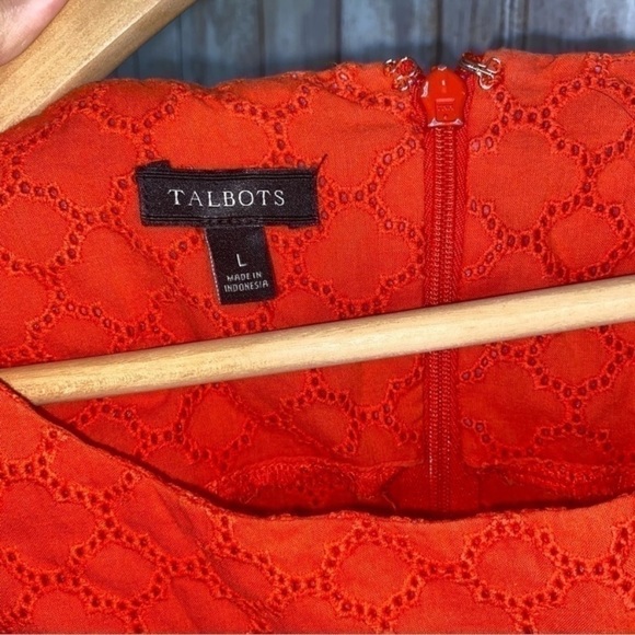Talbots Orange Eyelet Sleeveless Blouse - Picture 5 of 5